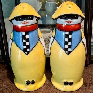 Antique Noritake “Masked Deco Lady” Japanese Salt & Pepper Shakers